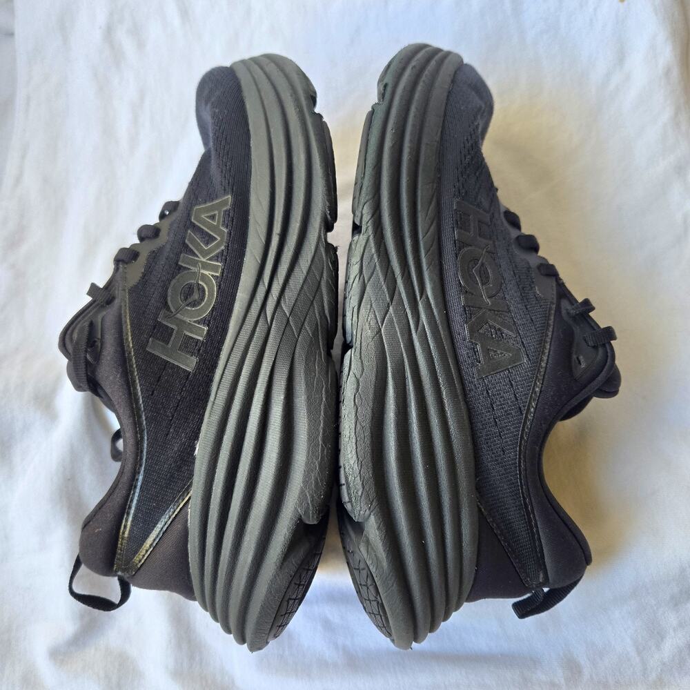 Hoka One One Bondi 8 Women's Triple Black Running Shoes Sneakers Size 9.5 - Picture 4 of 8